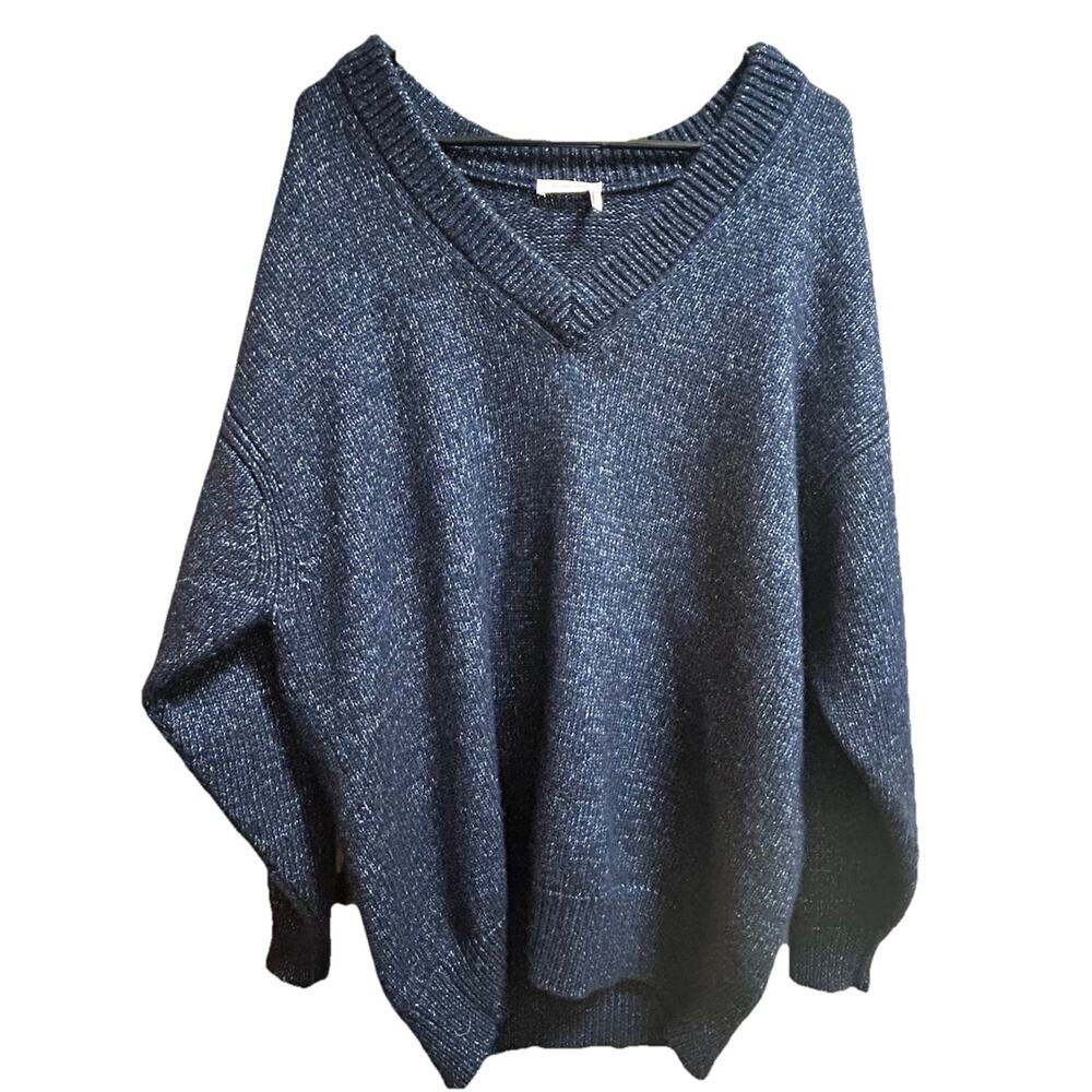 See by Chloe Women's Oversized Navy Blue Wool-Blend Sweater Jumper - Size Medium